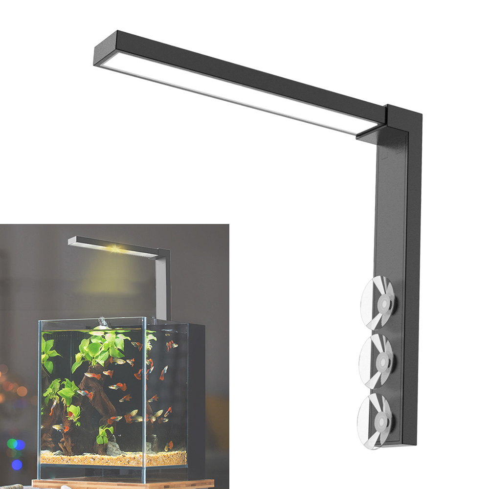 Aquarium Plant Light - 小さな魚のボウル、デスクトップ水族館、軽くたたく、堆肥化植物、デュアルモード、スイッチング詰め替え