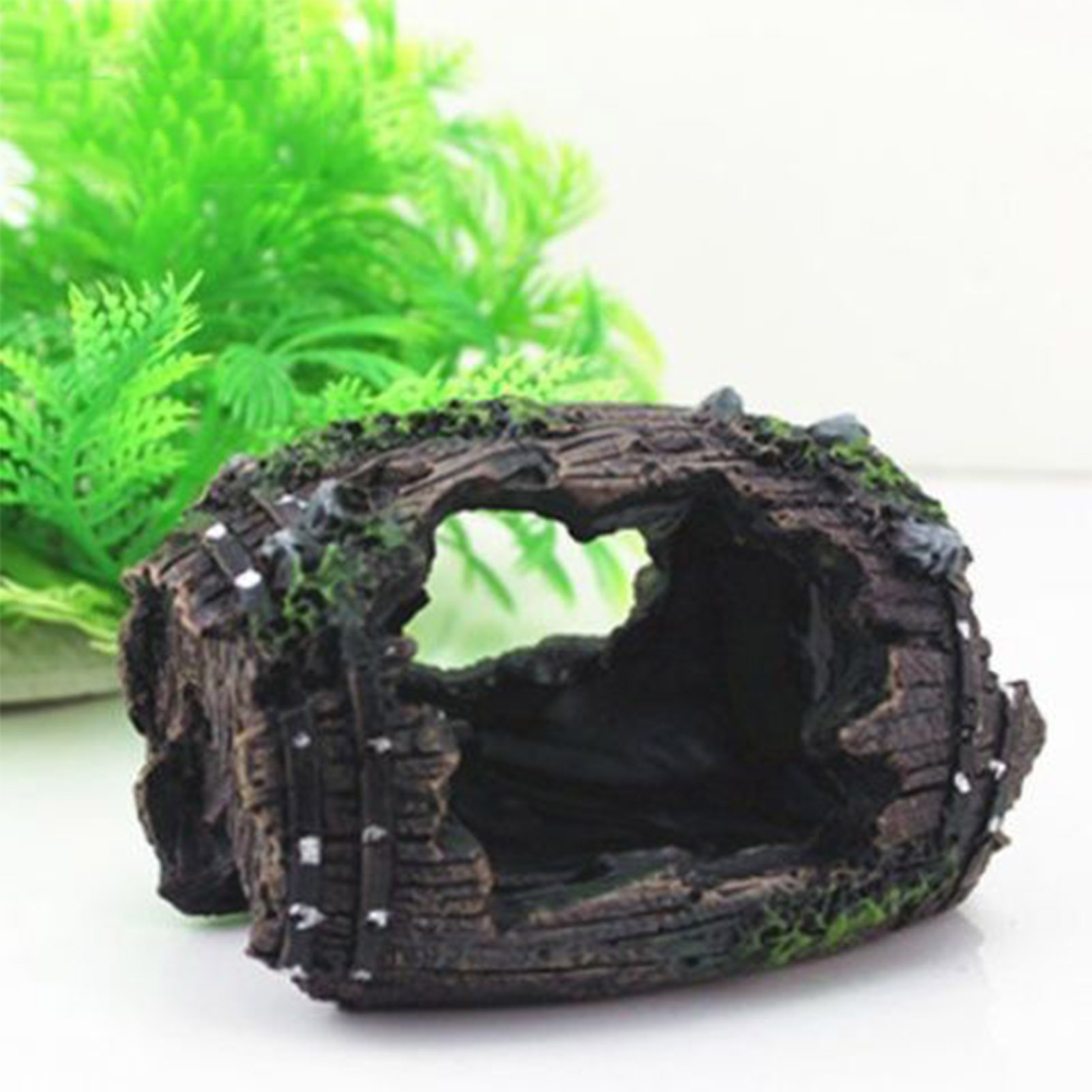 Aquarium Plant Substrate - 水槽飾り 中空丸太型トンネル洞窟 水槽造園装飾 水生ペットアクセサリー
