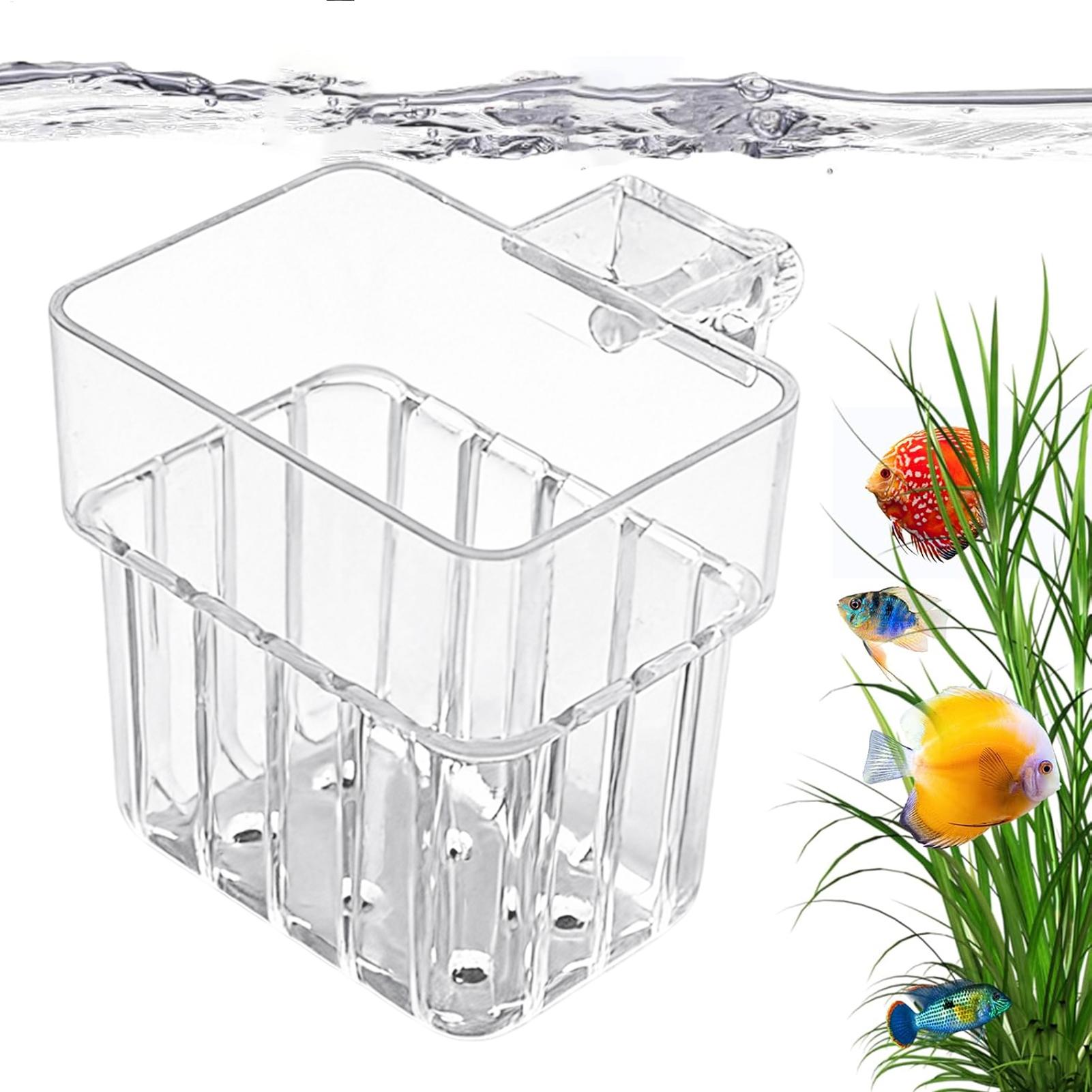 Plant Aquarium Pot - 水槽用透明ハンガーポット 吊り下げ可能な水槽植物ホルダー 水生植物固定用 安定設置 魚タンク用