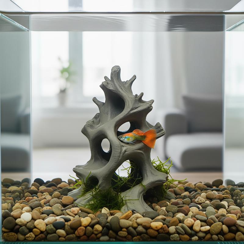 Aquarium Driftwood - 隠された複数の穴が付いた、自然な風合いのドリフトウッド製の魚用隠れ家。水槽、ベタ、エビ、淡水魚の飼育に安全で、水槽の装飾に最適。