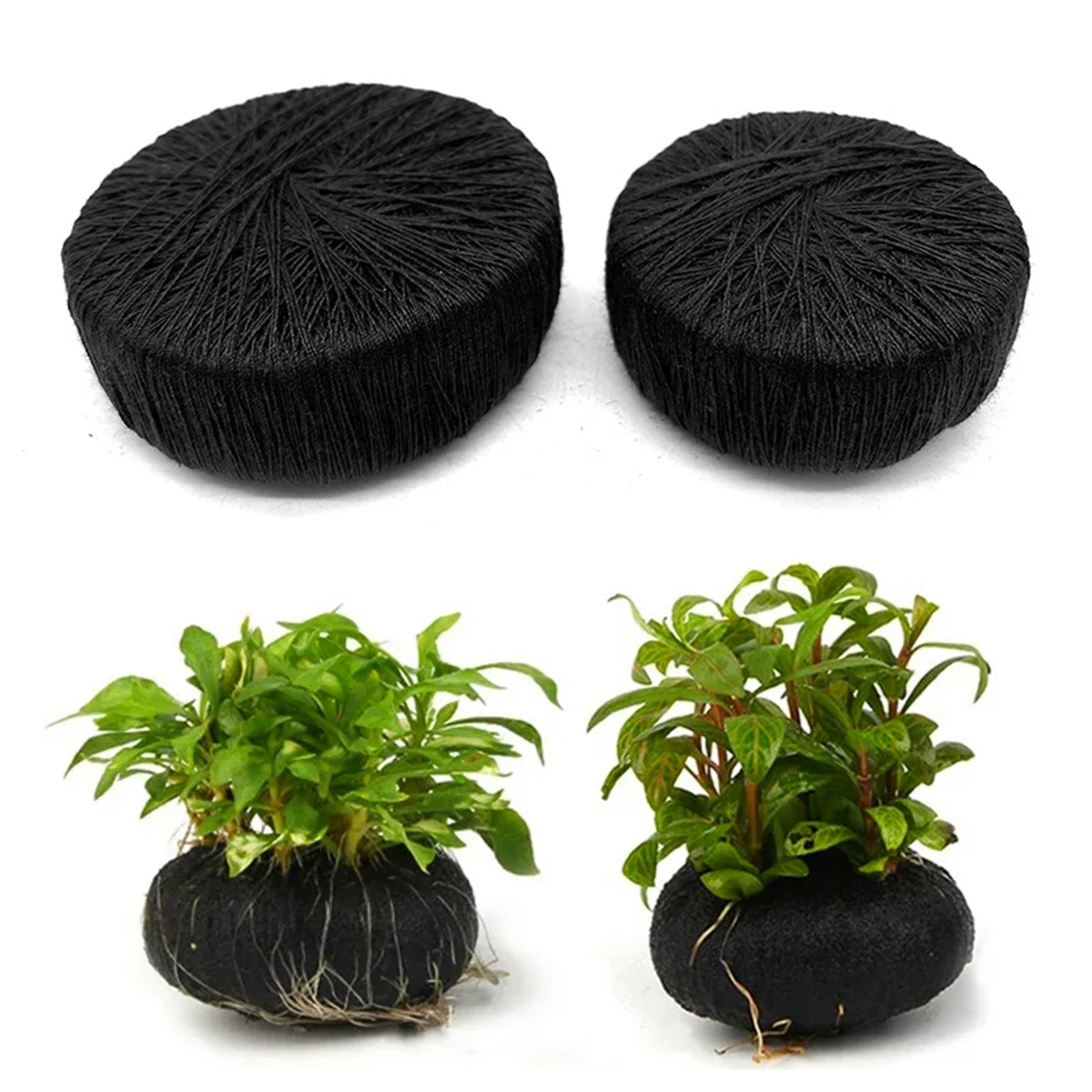 Aquarium Plant Substrate - 黒い水槽の装飾,水生植物の根のための水生草の植え付け,栽培,保護,水族館の装飾,5個