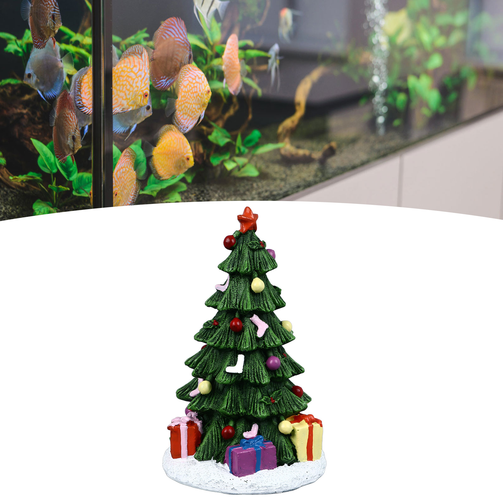 絶妙なクリスマス水槽の装飾、美しい樹脂水族館の工芸品、家、木 - Aquarium Plant Substrate のレビューと価格