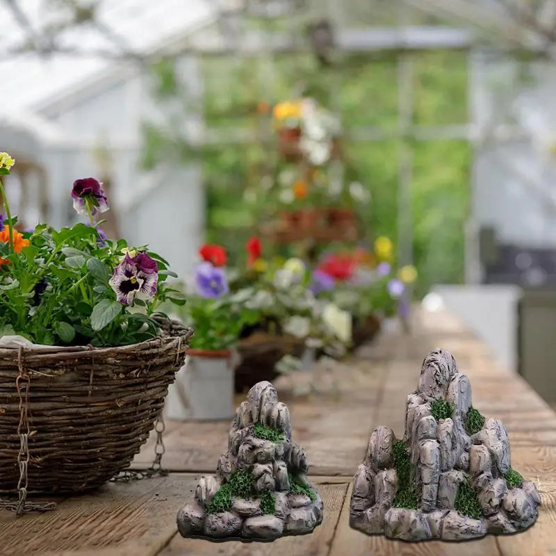 ミニ山の偽のミニチュア石,人工の丘のおもちゃ,盆栽の装飾品, - Aquarium Moss のレビューと価格