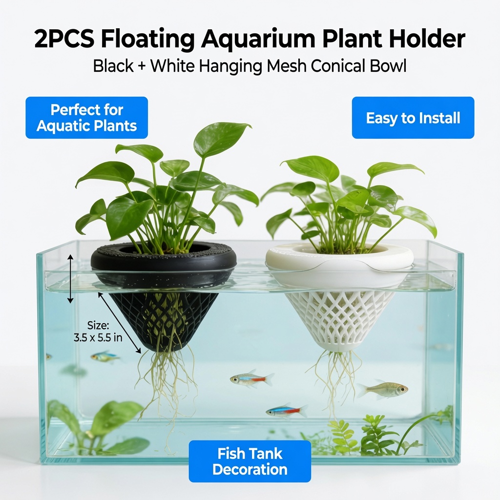 2個入りフローティングアクアリウムプラントホルダー、水槽用吊 - Aquarium Plants Live のレビューと価格