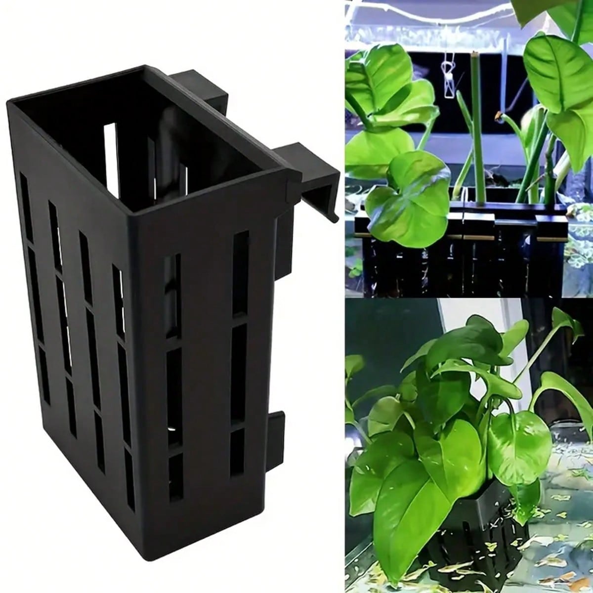 水族館植物ホルダー黒プラスチックバスケットクリップ付き水槽水 - Aquarium Plant Holder のレビューと価格