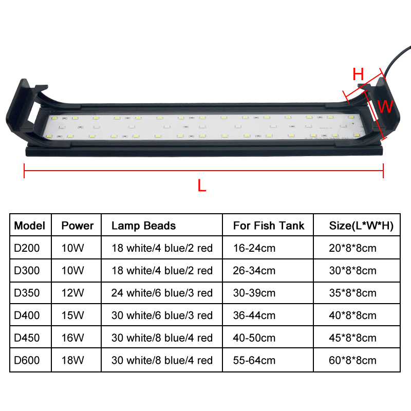 園芸用LEDライト,16〜64cm,魚の水耕植物栽培用,タイ - Aquarium Plant Light のレビューと価格