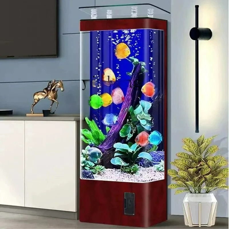 リビングルームの床から天井までの家庭用縦型壁掛け曲面ガラス製 - Aquarium Plant Substrate のレビューと価格