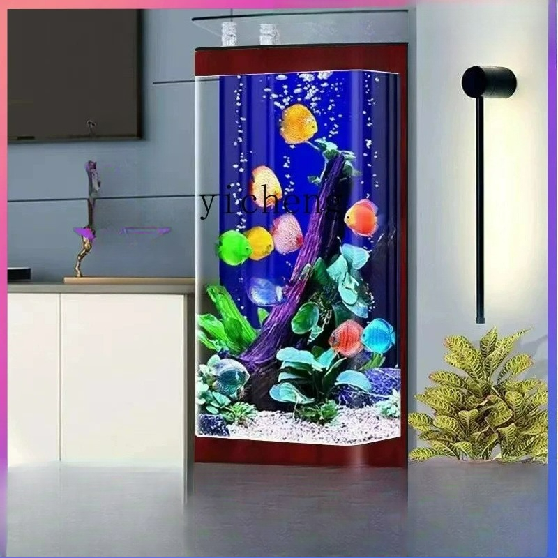 リビングルームの床から天井までの家庭用縦型壁掛け曲面ガラス製 - Aquarium Plant Substrate のレビューと価格