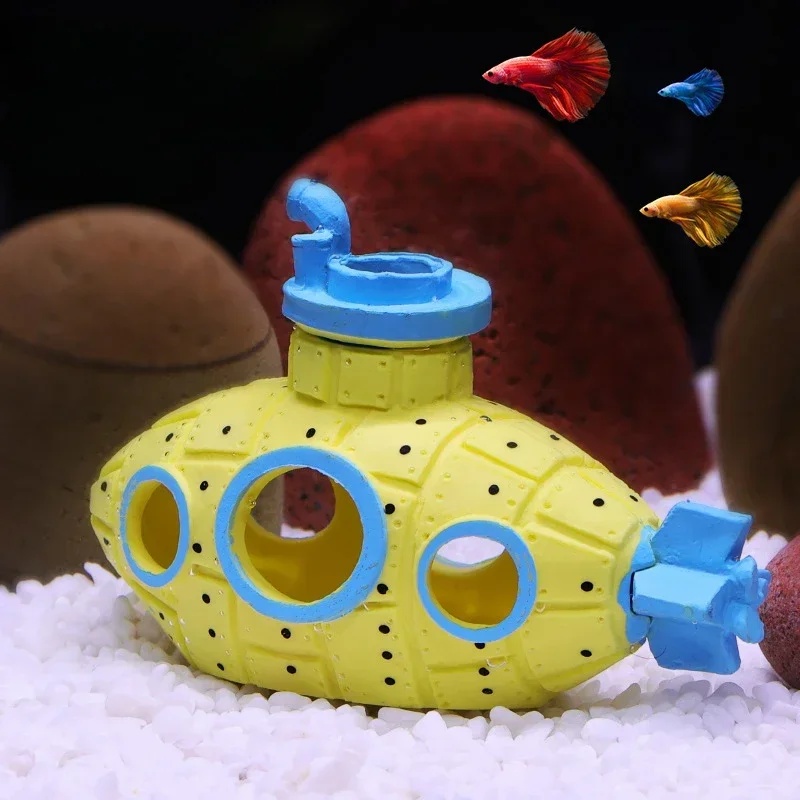 樹脂製潜水艦型オーナメント、水槽飾り、魚やエビの隠れ家、洞窟 - Aquarium Plants Live のレビューと価格